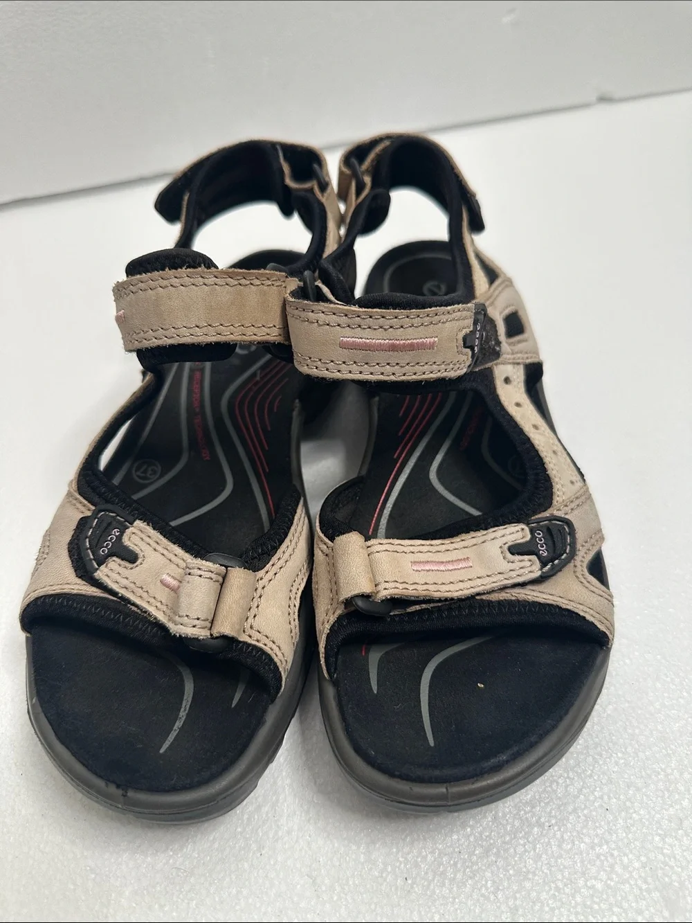 Ecco Beige Active Strap Sandals - Lightweight Comfort size 37